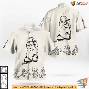 Shortee Collection Shirt, Vintage Streetwear Button-Up Hawaiian Rap Style