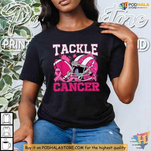Tackle Breast Cancer Pink Ribbon Shirt, Football Breast Cancer Awareness Tee