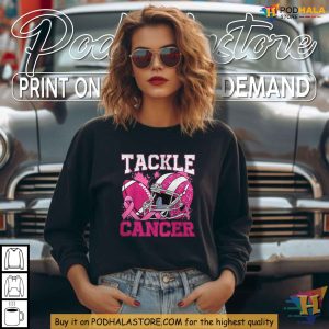 Tackle Breast Cancer Pink Ribbon Shirt Football Breast Cancer Awareness Tee 2