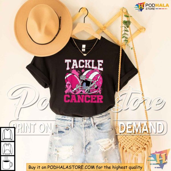 Tackle Breast Cancer Pink Ribbon Shirt, Football Breast Cancer Awareness Tee