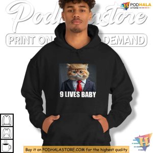 Trump Cat 9 Lives Baby Shirt Satirical Humor Tee Funny Trump Meme Apparel 4