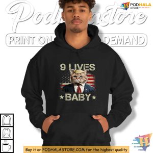 Trump Meme Cat Shirt 9 Lives Baby Political Parody T shirt for Humor Fans 2