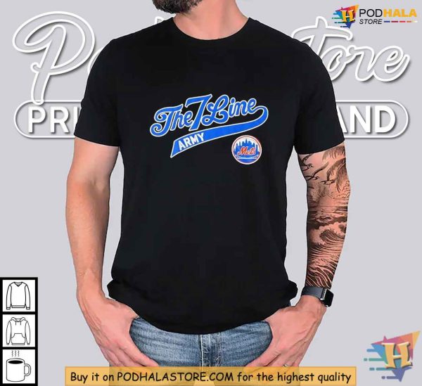 Unisex Mets Fan TShirt, Size Chart for 7 Line Army Shirt, NY Mets Logo Tee