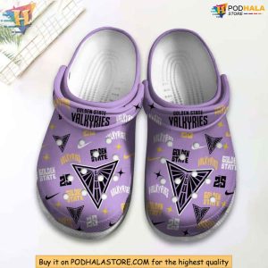 Valkyrie Crocs, Golden State Inspired Mythology Shoes, Unique Fan Footwear