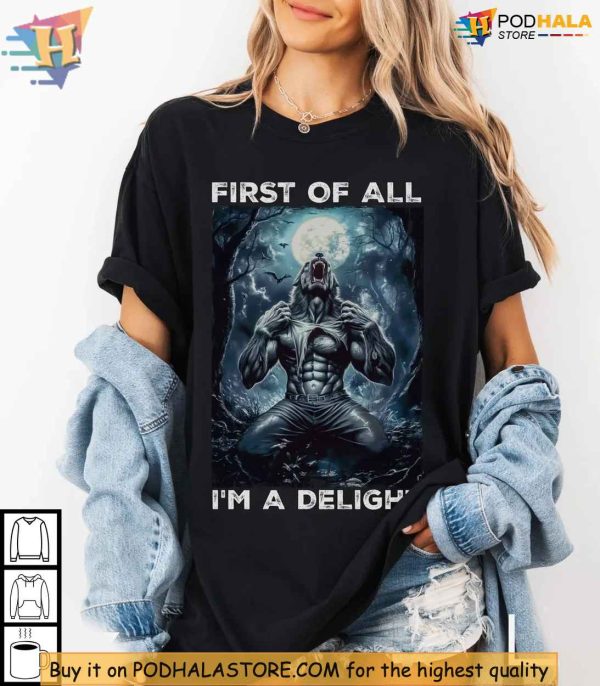 Werewolf Ripping Shirt, Funny Full Moon Alpha Wolf Meme Tee, Werewolf Graphic T-Shirt