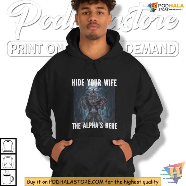 Werewolf Ripping Shirt, Hide Your Wife Meme, Funny Werewolf Clothing