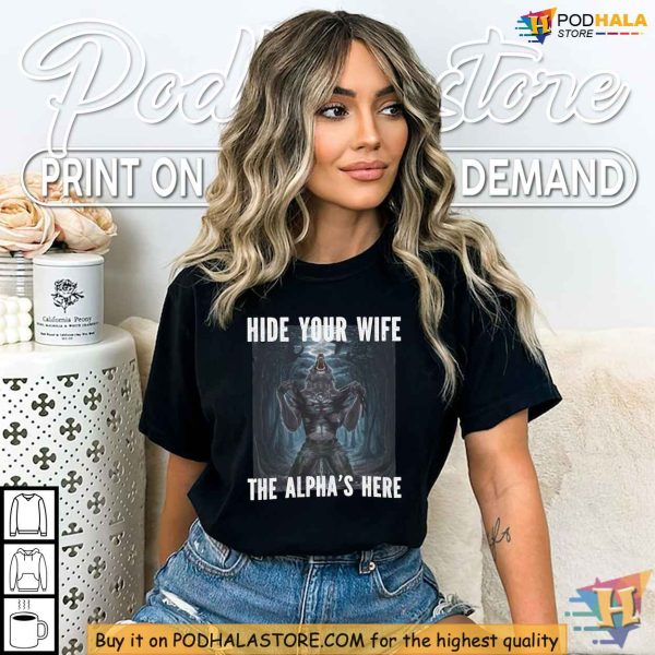 Werewolf Ripping Shirt, Hide Your Wife Meme, Funny Werewolf Clothing