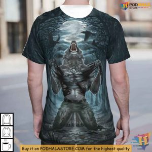 Werewolf Ripping Shirt Unique 3D Print Fantasy Clothing for Horror Fans 2 1