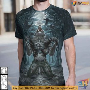 Werewolf Ripping Shirt Unique 3D Print Fantasy Clothing for Horror Fans 3 1