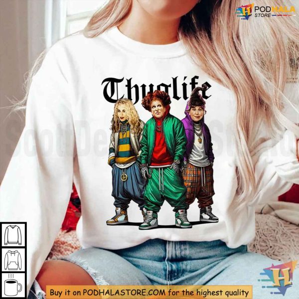 Women Hocus Pocus Shirt, Sanderson Sisters Thug Life Witch Tee, Halloween Gift Ideas