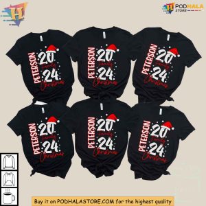 2024 Personalized Christmas Family Shirt Custom Name Matching Party T Shirt 2
