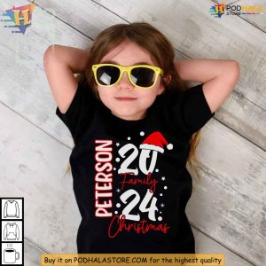 2024 Personalized Christmas Family Shirt Custom Name Matching Party T Shirt 4