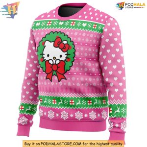 Adorable Pink Hello Kitty Christmas Sweater Festive Holiday Design for Fans 2