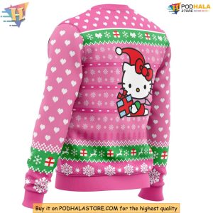 Adorable Pink Hello Kitty Christmas Sweater Festive Holiday Design for Fans 3