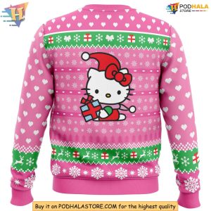 Adorable Pink Hello Kitty Christmas Sweater Festive Holiday Design for Fans 4