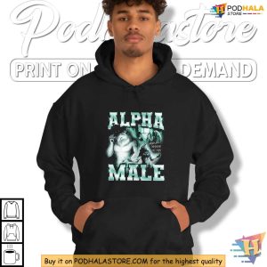 Alpha Male Shirt with Wolf Graphic Howling Through the Pain Masculine Apparel 3