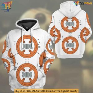 BB-8 Suit 3D Hoodie, Star Wars Droid Cosplay Full-Print Galaxy Edge Shirt