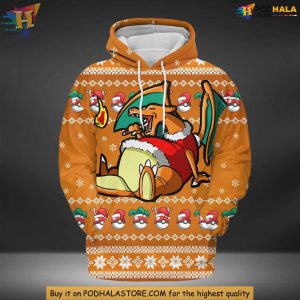 Charizard Christmas 3D Hoodie Anime Holiday Hoodie Pokemon Christmas Fashion 2