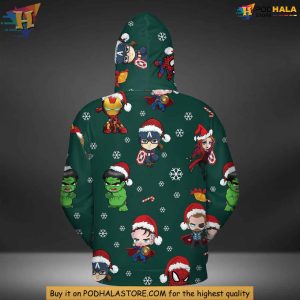 Christmas Marvel Characters 3D Hoodie Festive Superhero Gift for Holidays 3
