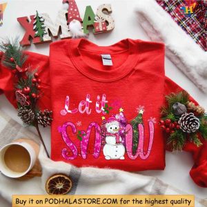 Cozy Let It Snow Sweatshirt for Women Trendy Winter Holiday Season Gift 2