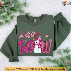 Cozy Let It Snow Sweatshirt for Women Trendy Winter Holiday Season Gift 3