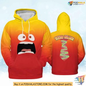 Custom Anger Inside Out 3D Hoodie, Personalized Disney Character Cosplay