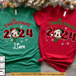 Custom Christmas Disney Shirt For Family Personalized 2024 Holiday Tee Disney Magic 2