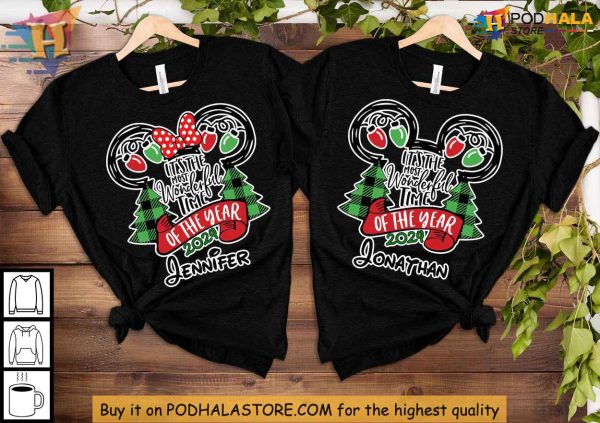 Custom Christmas Family Shirts, Disney Mickey-Inspired, Matching Outfits for 2024