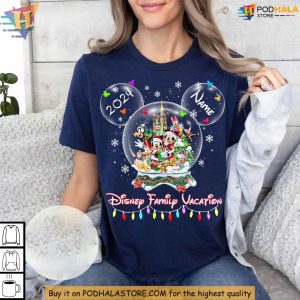 Custom Disney Christmas Shirt For Family Vacation Mickeys Holiday 2024 Tees 2