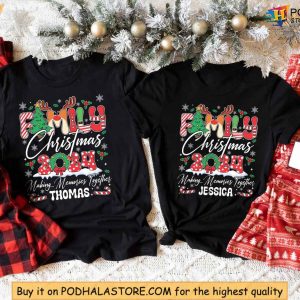 Custom Family Christmas Shirt 2024 Holiday Matching Shirts Personalized Gift 2