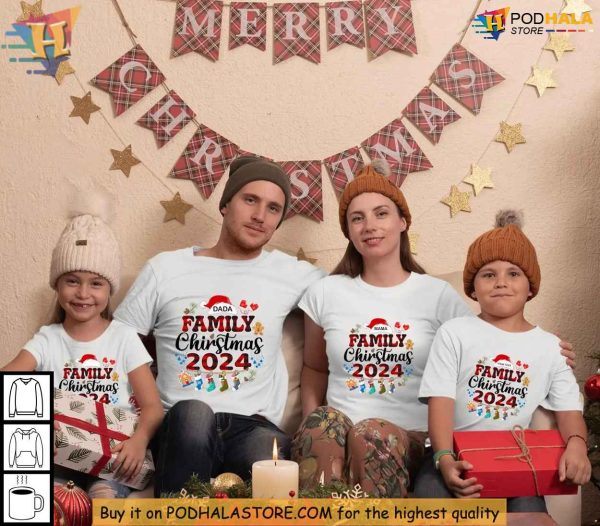 Custom Family Christmas Shirt, Add Names for 2024, Matching Xmas Family Outfits