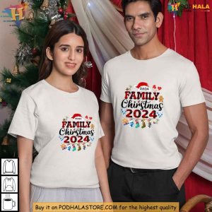 Custom Family Christmas Shirt Add Names for 2024 Matching Xmas Family Outfits 2