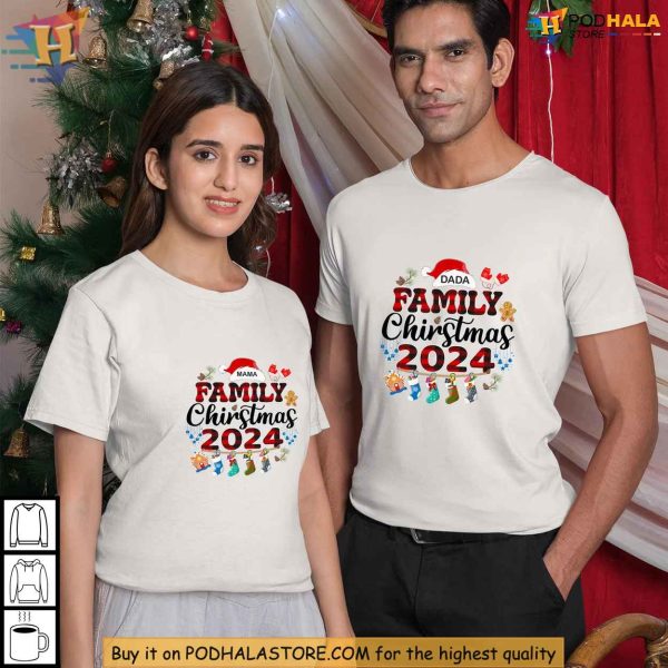 Custom Family Christmas Shirt, Add Names for 2024, Matching Xmas Family Outfits