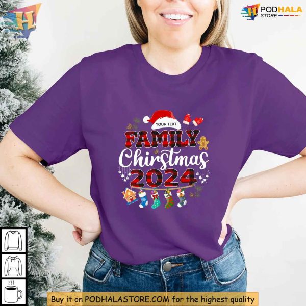 Custom Family Christmas Shirt, Add Names for 2024, Matching Xmas Family Outfits