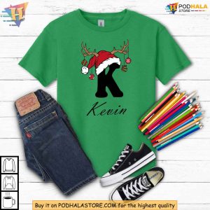 Custom Family Christmas Shirt Personalized Holiday Monogram Tees With Name and Initial 3