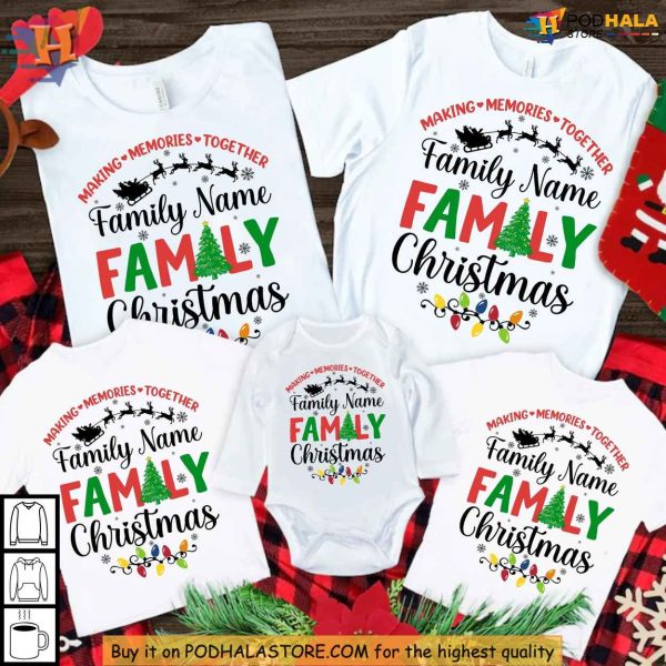 Custom Family Christmas Shirt, Personalized Matching Holiday Shirts 2024