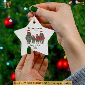 Custom Moo Deng Ornament Family of Four Hippo Christmas Decoration Gift 2