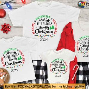 Custom family christmas shirt, making memories 2024 personalized family tshirt