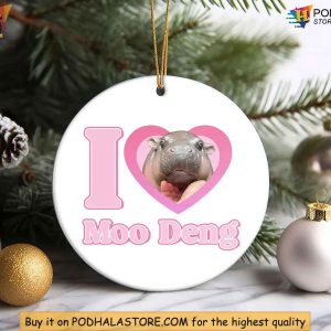 Cute Baby Hippo Ornament, Moo Deng Hippo Gift, Trending Animal Lover Ornament