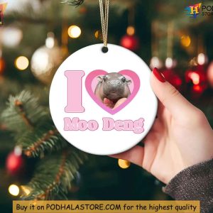 Cute Baby Hippo Ornament Moo Deng Hippo Gift Trending Animal Lover Ornament 3