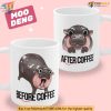 Cute Moo Deng Coffee Mug, Baby Hippo Before Coffee After Coffee Meme Cup
