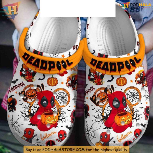 Deadpool Crocs Halloween Edition, Superhero Themed Shoes for Trick Or Treat