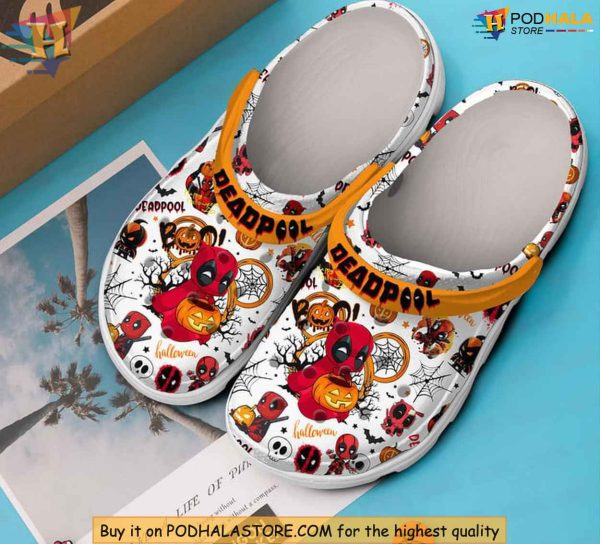 Deadpool Crocs Halloween Edition, Superhero Themed Shoes for Trick Or Treat