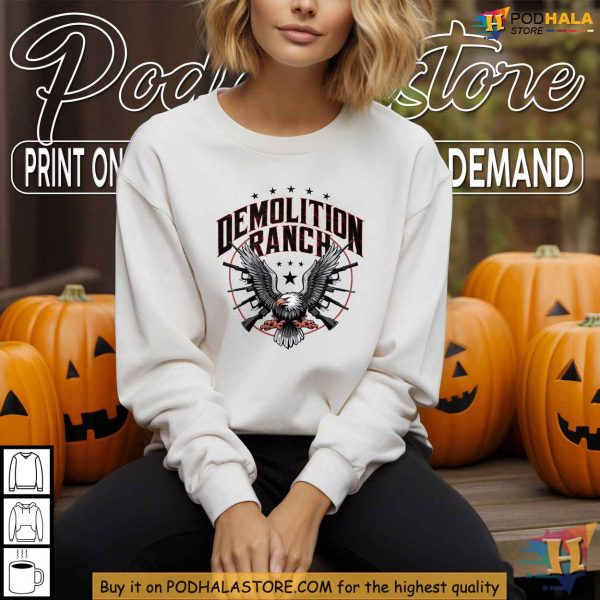 Demoranch Eagle Design T-Shirt, Bold Patriotic Clothing for Gun Lovers