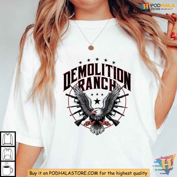Demoranch Eagle Design T-Shirt, Bold Patriotic Clothing for Gun Lovers