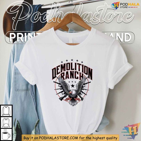 Demoranch Eagle Design T-Shirt, Bold Patriotic Clothing for Gun Lovers