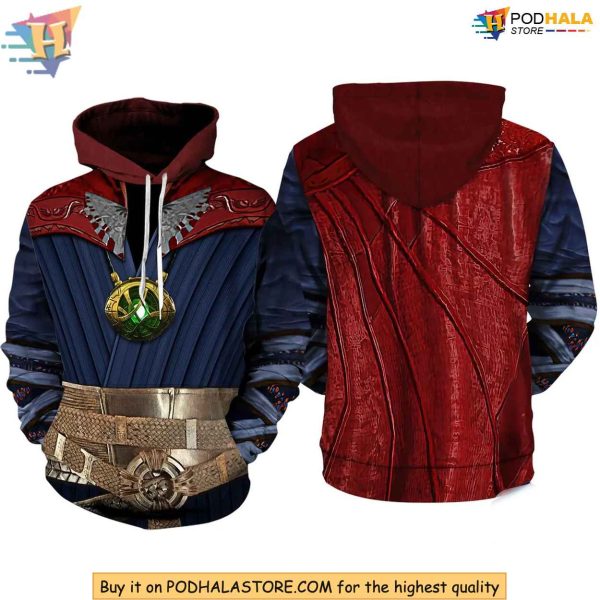 Doctor Strange 3D Hoodie, Superhero Cosplay Sweatshirt, Marvel Fan Gift