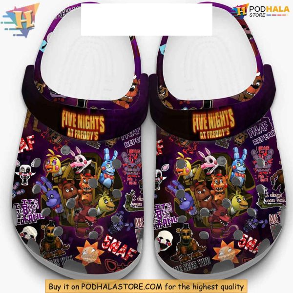 FNAF Crocs, Five Nights at Freddy’s Horror Game Themed Shoes for Fans