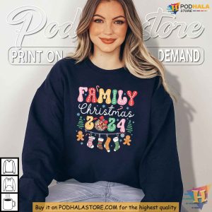Funny Family Christmas Shirt for 2024 Festive Holiday Gingerbread and Stockings 2