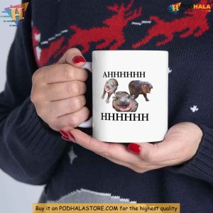 Funny Hippo Moo Deng Mug Cute Baby Hippo Meme Design Gift for Friends 2